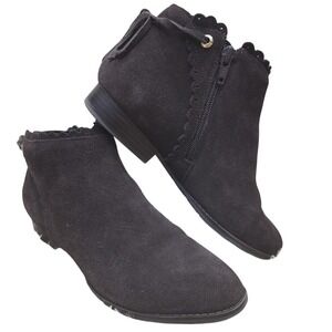 Jack Rogers Charlotte Dark Expresso Brown Suede‎ Leather Ankle Boots Sz 9M